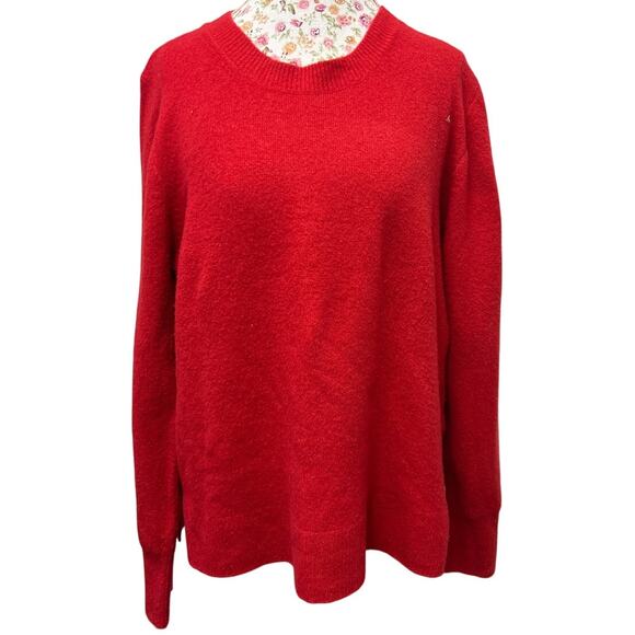 ❤️ J.Crew Extra-Soft Red Sweater XL – Classic Crewneck Cozy Knit Pullover - Picture 1 of 4